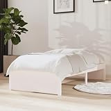 Lauuoeriau Möbelartikel Home Bettgestell ohne Matratze weiß Massivholz 75x190 cm klein Einzelmöbel ...
