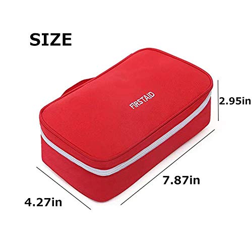 King&Pig Portable Empty First Aid Bag Kit Pouch Home Office Medical Emergency Travel Rescue Case Bag Medical Package (Red, L) #TOP1