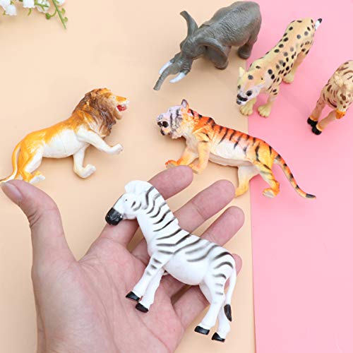 NUOBESTY 6 Peças de Brinquedos de Animais de Zoológico Safari de Zoológico Mini Brinquedos de Animai