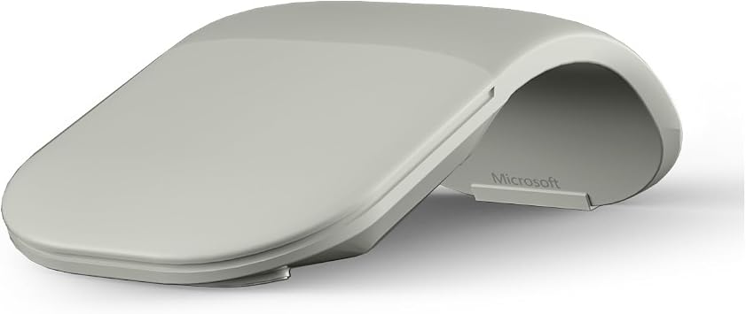 Arc Touch Mouse, Compatible with Microsoft Surface FHD-00001 Foldable Portable Mouse Silent Folding Arc for Computer/Mac/OS/Notebook Grey