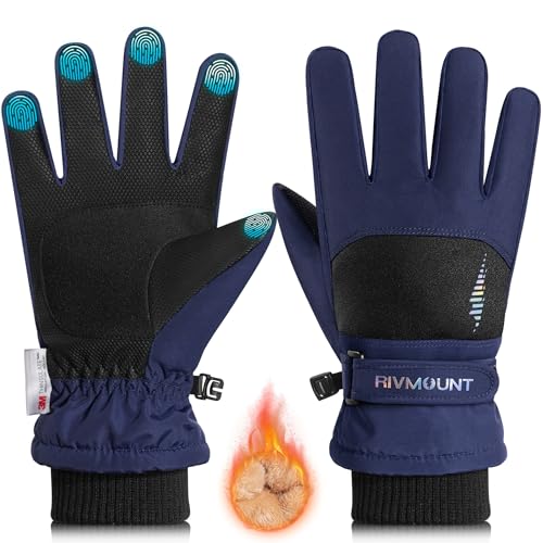 rivmount Kids Winter Gloves Ski Touchscreen Waterproof Warm for Boys Girls