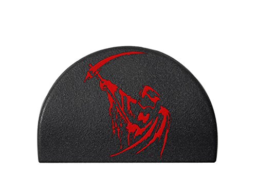 NDZ Performance Jentra JP-1 Grip Slug Plug for Glock 17 19 20 21 22 23 24 31 32 34 35 37 38 GEN 1-3 Custom Engraved - Grim Reaper 5 - Red Paint Fill