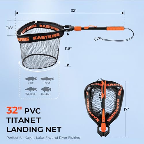 KastKing Titanet Folding Fishing Landing Net, Extends to 32", PVC by KastKing - Used condition - Image 9