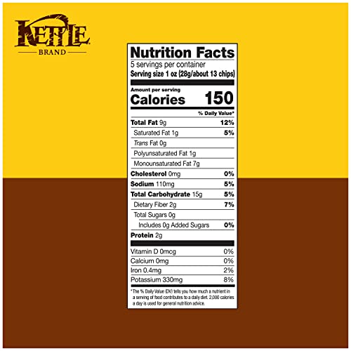 Kettle Brand Potato Chips, Sea Salt Kettle Chips, 5 Oz #TOP5