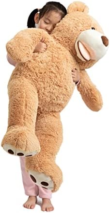 HollyHOME Giant Teddy Bear Stuffed Animals Plush Smile Bear with Footprints for Kids and Girlfriend 39 Inch Tan 4 41CSObY6L2L. AC