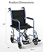 OS MOTOR Lightweight Foldable Transport Wheelchair with Handbrakes, 16