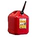 Midwest Can Company 5610 5-Gallon EPA & CARB Compliant Gas Can Fuel Container Jug with Spout and Flame Shield System, Red