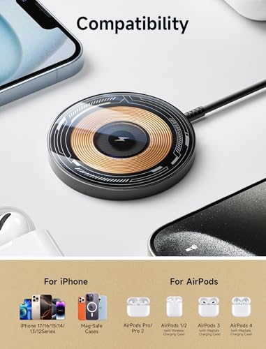 JSAUX Magsafe Magnetic Wireless Charger Compatible with MagSafe Charger/iPhone 13 Pro Max/13 Mini/13 Pro/13/12/12 Mini/12 Pro/12 Pro Max/Airpods Pro - Image 5