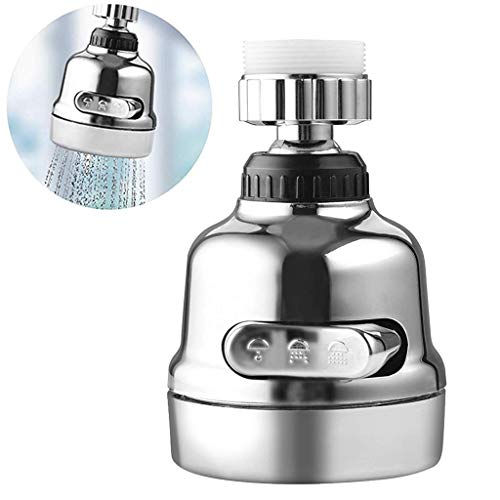 Movable Kitchen Faucet Head 3 Modes Adjustable Faucet Sprayer Head, 360° Rotatable Water Saving Faucet, Anti Splash Power Spray Bubbler Tap for Kitchen, Bathroom