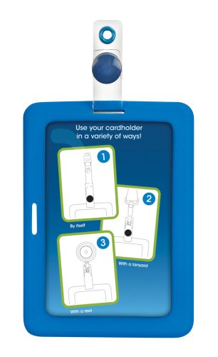 Cosco MyID Badge Holder for Key Cards and ID Cards, Rubberized Blue, 4 x 2.75 Inches (075014)
