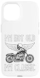 Divertido dicho para hombres mayores, maduros y experimentados. Un coche clásico no es viejo, es clásico. Lo mismo ocurre con los hombres mayores. El diseño perfecto para todos los ciclistas de la vieja escuela, motociclistas y destornilladores en el garaje.