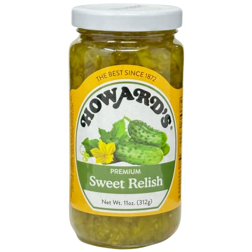 Wyked Yummy Howards Relish Bundle With (1) 11 Oz Jar Of Howards Sweet Pepper Relish, (1) 11 Oz Jar Of Howard’s Sweet Relish And (1) Plastic Spreader - Use This Hot Dog Relish As A Hoagie Spread Or Relish Dip #TOP2