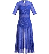 IBAKOM Women's Lyrical Dance Two Piece Sleeveless Leotard and Skirt