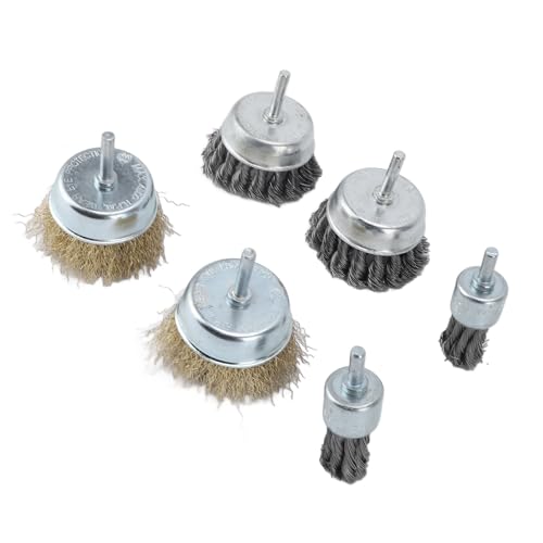 6 Pcs Broca Fio Escova Multifuncional Fio Copo Escova Conjunto para Remoção de Pintura de Rebarbas d