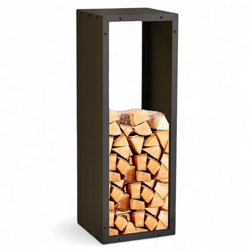 DanDiBo Kaminholzregal Innen Metall Schwarz 96600 Brennholzregal Holzaufbewahrung Kaminholzständer Feuerholzregal