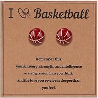 Mikovivi Pendientes Baloncesto para Mujer, de Acero Inoxidable