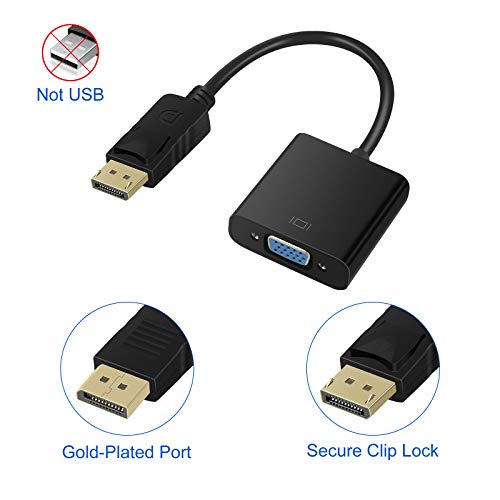 6 Pack Displayport To Vga Converter Adapter, Eeekit Gold Plated Dp To Vga Cable Connects Male To Female For Computer, Desktop, Laptop, Pc, Monitor, Projector, Hdtv, Hp, Lenovo, Dell, Asus And More #TOP6