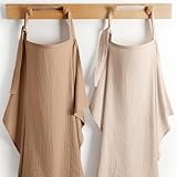 Comfy Cubs Muslin Nursing Cover Pack of 2, 100% Cotton Muslin Breastfeeding Cover for Moms, Soft & Breathable Baby Nursing Scarf, Adjustable Neck Strap - Privacy Coverage - Sand and Cedar