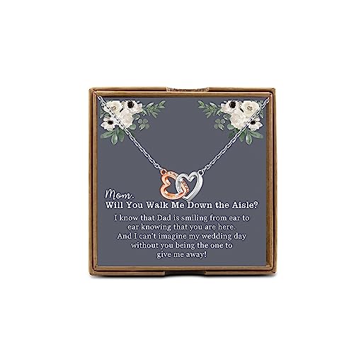 OKEYCH Mother of the Bride Gift, Mom Will You Walk Me Down the Aisle Necklace, Wedding...