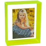 HappyDino 11x14 Floating Frame Acrylic Neon Picture Frame Freestanding Translucent Colored Decorativ