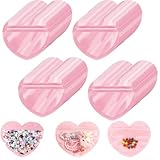 Ylapagne 100 bolsas de joyería en forma de corazón, macarrón, transparente, bolsa con cierre de cremallera, joyas, aretes, pequeñas baratijas, embalaje de regalo, bolsa sellada para alimentos dulces