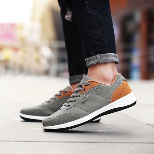 Baskets d'extérieur à lacets tendance en cuir pour homme actif - 7