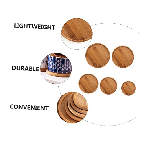 Yardwe 5Pcs Bamboo Planter Tray Bonsai Tray Square Tray Potted Plants Garden Pot Saucers Plant Pot Saucers Gardening Plant Saucer Flower Pot Trays Bamboo Flowerpot Bases Garden Supplies #TOP2