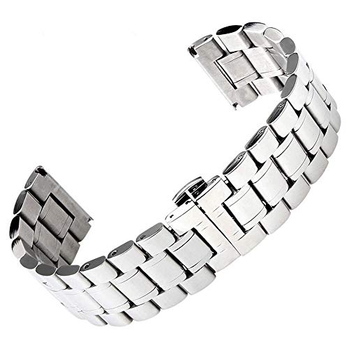 Bracelet de montre 22mm acier inoxydable argent universel pour montre connectée