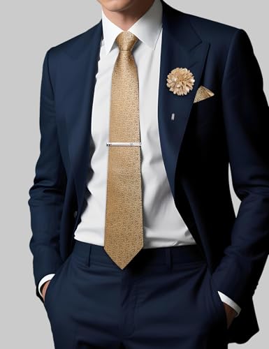 Image of DiBanGu Silk Zipper Ties for Men, Formal Pre-tied Necktie | Adjustable Tie,6PCS,Various Design Styles,Jacquard Woven,Skin-friendly,Practical Gift,Great for Wedding Party,Business Formal