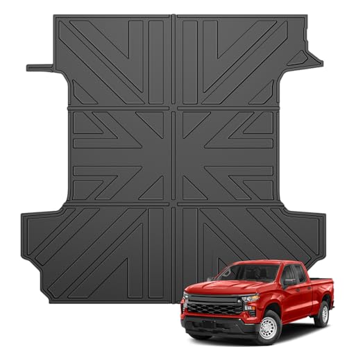 JTYZSM Truck Bed Mat for 2019-2025 Chevy Silverado/GMC Sierra 1500 5.8FT Crew Cab Short Bed Liner All Weather Bed Cargo Mat for 19-25 Chevrolet Silverado/GMC Sierra 1500 Accessories