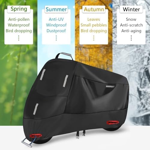 Motorcycle Cover for Harley Davidson Dyna Superglide 1995-2014, Outdoor Protection Durable Motorbike Cover Motorcycle Protective Cover Scooter Cover Tear-Resistant Sun Outdoor Accessorie