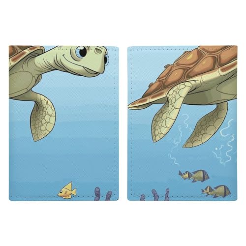 Porte-passeport cuir Tortues de mer, le portefeuille de voyage idéal
