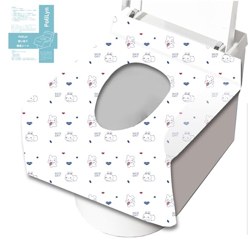 PoliLyn 便座シート 使い捨て 携帯便座シート 防水 抗菌 衛生管理 旅行用 外出用 個別包装 幼児は公衆トイレで便器訓練 (透明, 30)
