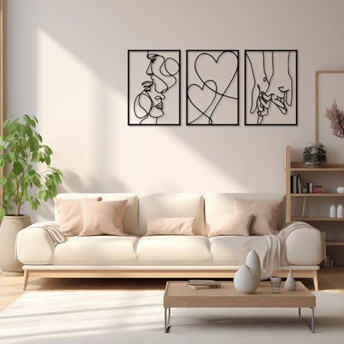 Déco Murale Abstraite Métal 3D 3 Pièces, Spalivivre