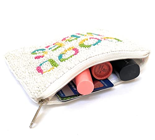 Good Vibes Coin Purse Pouch, Coin Purse Pouch, Beaded Coin Purse, Cute Coin Purse, Beaded Purse, Happy Coin Purse, Best Friend Gift, Positive Gifts, Party Favors, Wallets For Her #TOP2