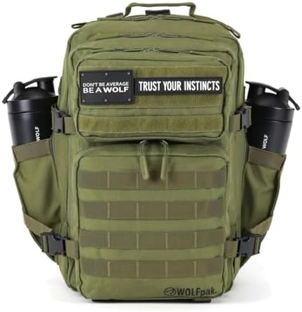 WOLFpak 35L Athletic Gym Backpack - Durable 1000D Waterproof Oxford Material with MOLLE Webbing, Laptop Pocket