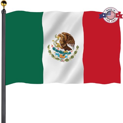Bandeira do México 3x5 FT-Bandeiras Mexicanas Banner para brisas externas são usadas 100D poliéster