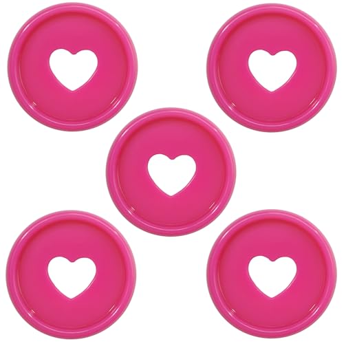 ITSYHPRO 33pcs Planner Discs for Discbound Notebook Accessories 0.94 inch Binder Rings Heart Expansion Disc Binding Discs(33pcs Rose Pink 0.94 inch/24 mm)