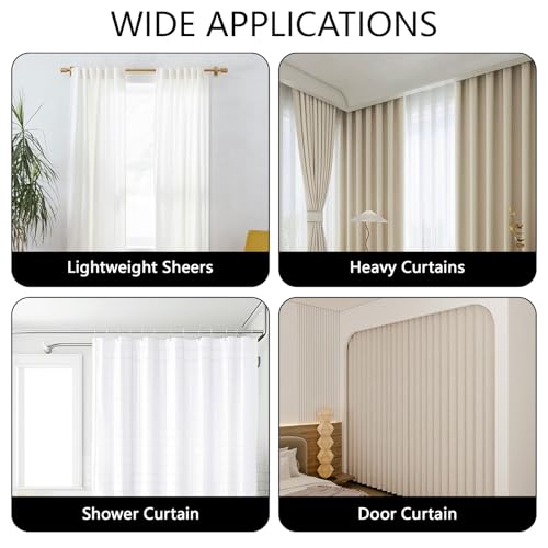 KAHIT Curtain Hooks, Curtain Hooks for Drapes Pins 120 Pack Curtain Hooks for Curtain Rod Black Curtain Hooks Drapery Hooks for Pleated Drapes Curtain Pin Hooks Ring Hooks for Curtains Metal