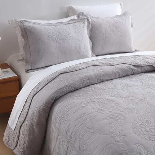 Colcha de algodon reversible gris tamano King juego de ropa de cama 5