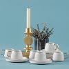 Türkische Kaffeetassen Set, 12-teilig Von Karaca - Porzellan Mit Gold-Details, 6 Tassen & Untertassen, Weiß-Gold
