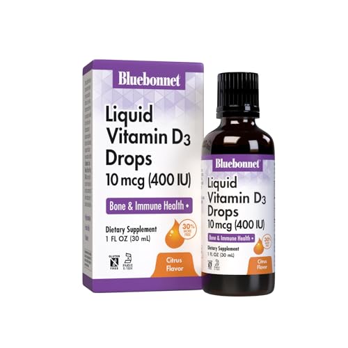 Bluebonnet Liquid Vitamin D3 Drops 400 IU, Citrus, 1 Fl Oz