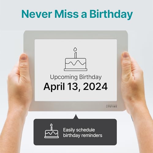 Image of American Lifetime New 2026 Dementia Clock Large Digital Clock for Seniors, Alzeimer Clock Large Display with Custom Alarms, Clock with Day & Date for Elderly, Digital Calendar Premium White Pro
