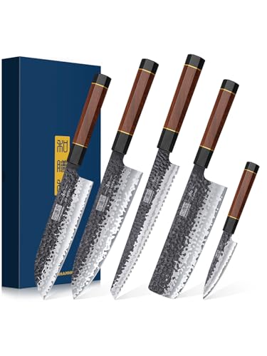 HOSHANHO 5 Pieces Knife Set, Japanese High Carbon Steel Kitchen Knife Sets