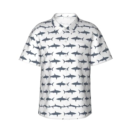 Chemise hawaïenne imprimé requin idéale pour rester frais en vacances
