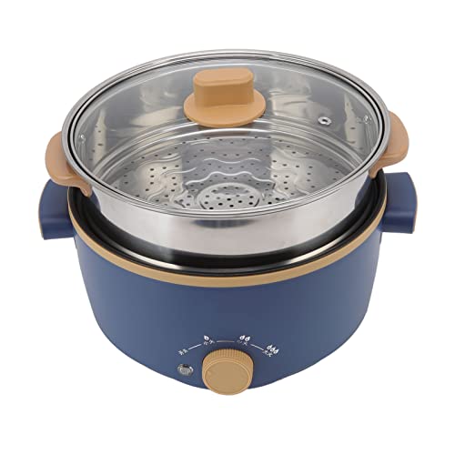 YUJIEE Electric Hot Pot, 2.5L Kitchen Steamers, Stock Pasta Pots Stockpots Electric Cooker Double Layer for Kitchen