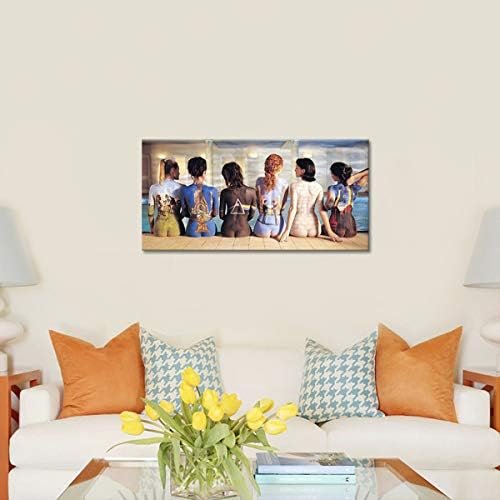 Yin Art Canvas Print Wall Art - Pink Floyd Album Covers Painted on Naked Women - 20x40''