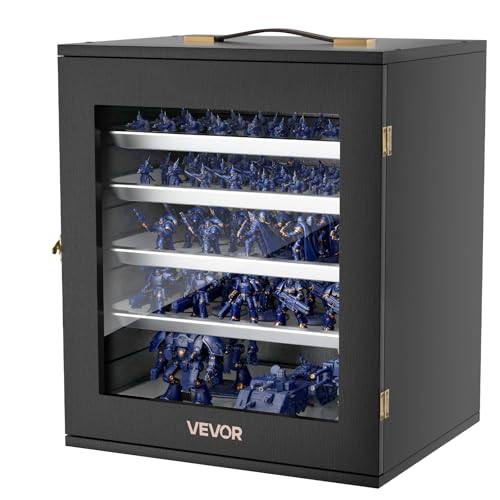 VEVOR Miniatures Storage Case for Warhammer 40k, Fits 1750-2000 Scale Models, Wooden Miniatures Display Holder with 5 Tray, Clear View Miniature Transport Case for Collectibles (Minis Not Included) by VEVOR - Image 3