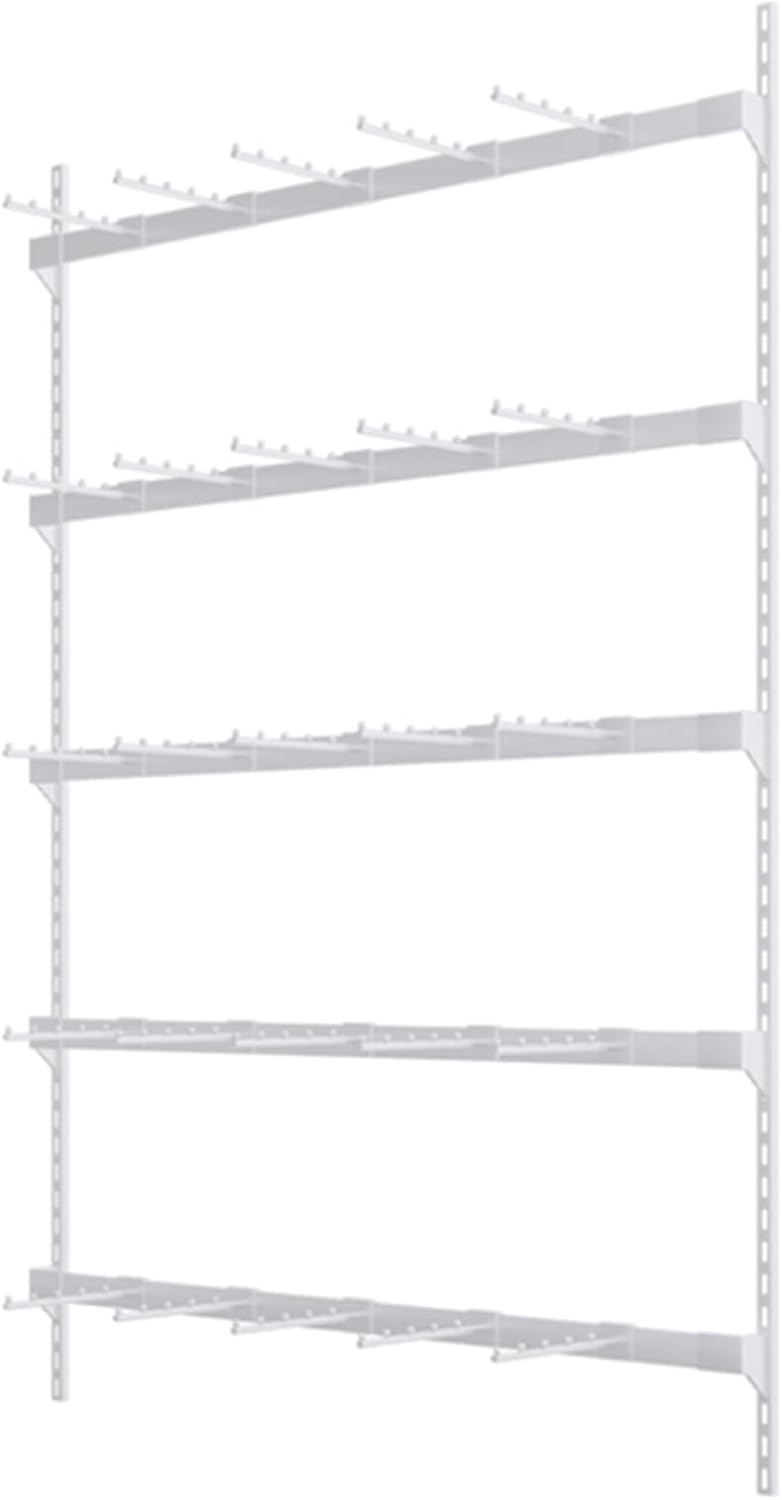 5 Tier Clothing Store Underwear Display Racks, Wall-Mounted Commercial Shelves, Adjustable Wall Hanging Rack, Shorts Socks Slipper Swimwear Ornament Organizer (Color : White, Size : 150x150