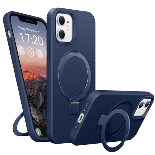 BENTIACC Liquid Silicone Magnetic Case for iPhone 12/12 Pro, Dark Blue